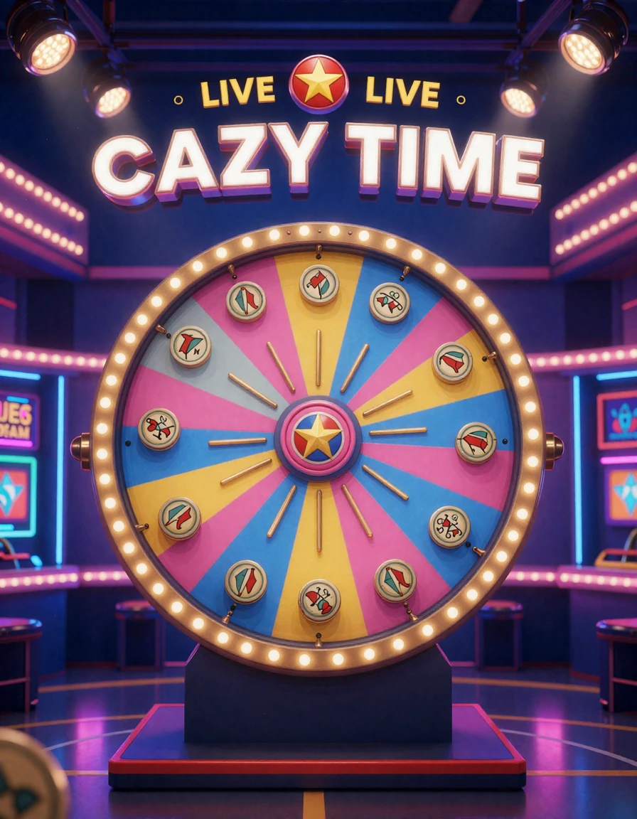 Crazy Time Live-Game-Show Poster von Evolution im GoldBet Casino